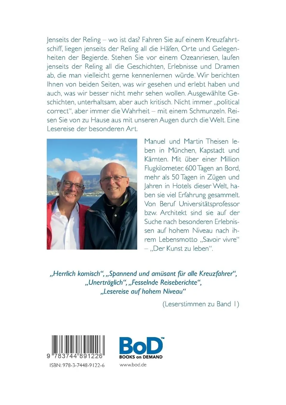 Rückseite: 9783744891226 | Jenseits der Reling | Mehr Luxusreisen um die Welt Band II | Buch