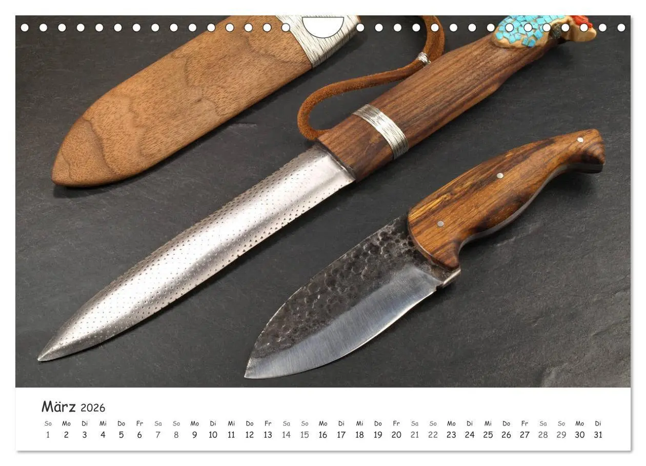 Bild: 9783457781326 | Handgefertigte Jagdmesser (Wandkalender 2026 DIN A4 quer), CALVENDO...