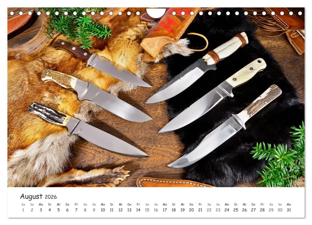Bild: 9783457781326 | Handgefertigte Jagdmesser (Wandkalender 2026 DIN A4 quer), CALVENDO...