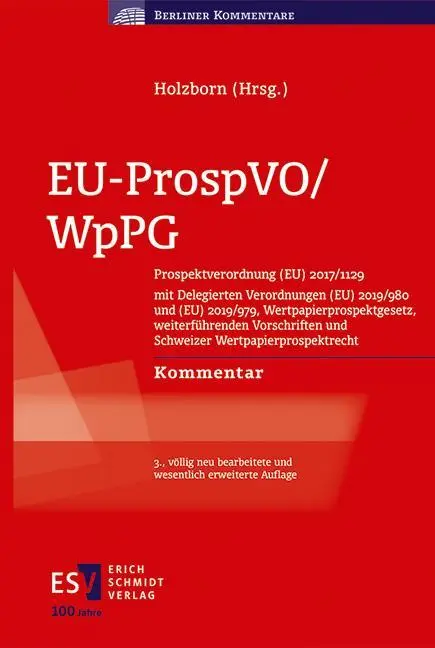 Cover: 9783503211326 | EU-ProspVO/WpPG | Timo Holzborn | Buch | Berliner Kommentare | LX