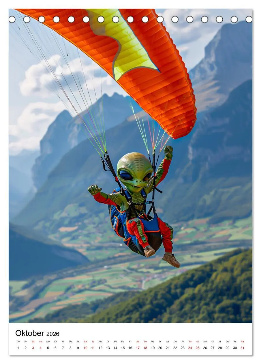 Bild: 9783516251326 | Aliens im Urlaub (Tischkalender 2026 DIN A5 hoch), CALVENDO...