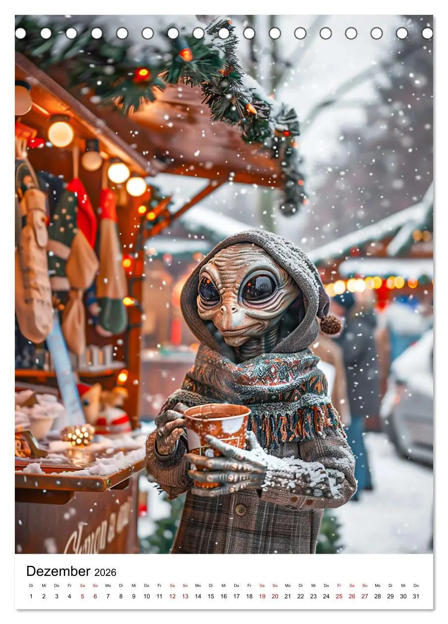 Bild: 9783516251326 | Aliens im Urlaub (Tischkalender 2026 DIN A5 hoch), CALVENDO...