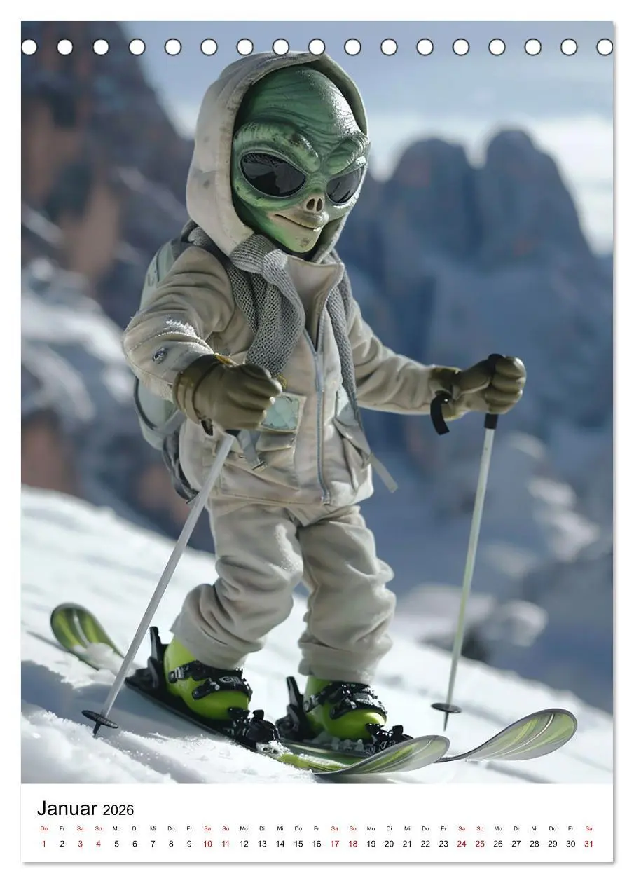 Bild: 9783516251326 | Aliens im Urlaub (Tischkalender 2026 DIN A5 hoch), CALVENDO...