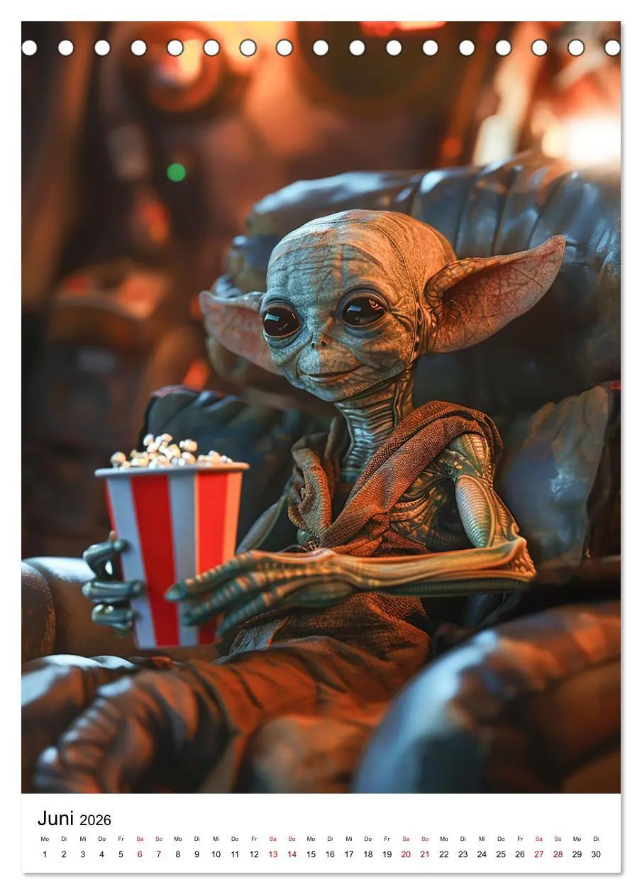 Bild: 9783516251326 | Aliens im Urlaub (Tischkalender 2026 DIN A5 hoch), CALVENDO...