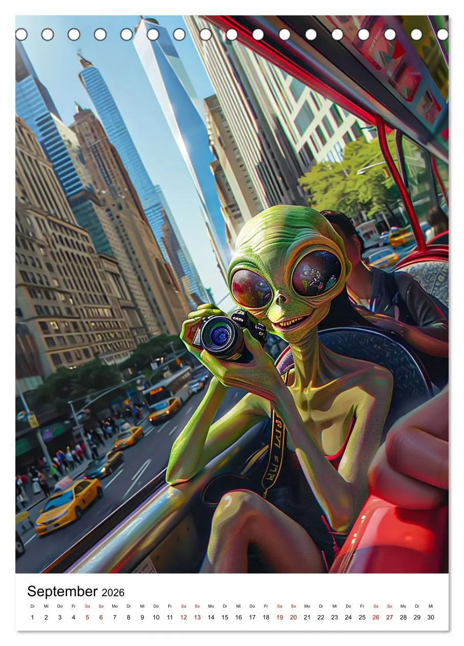 Bild: 9783516251326 | Aliens im Urlaub (Tischkalender 2026 DIN A5 hoch), CALVENDO...
