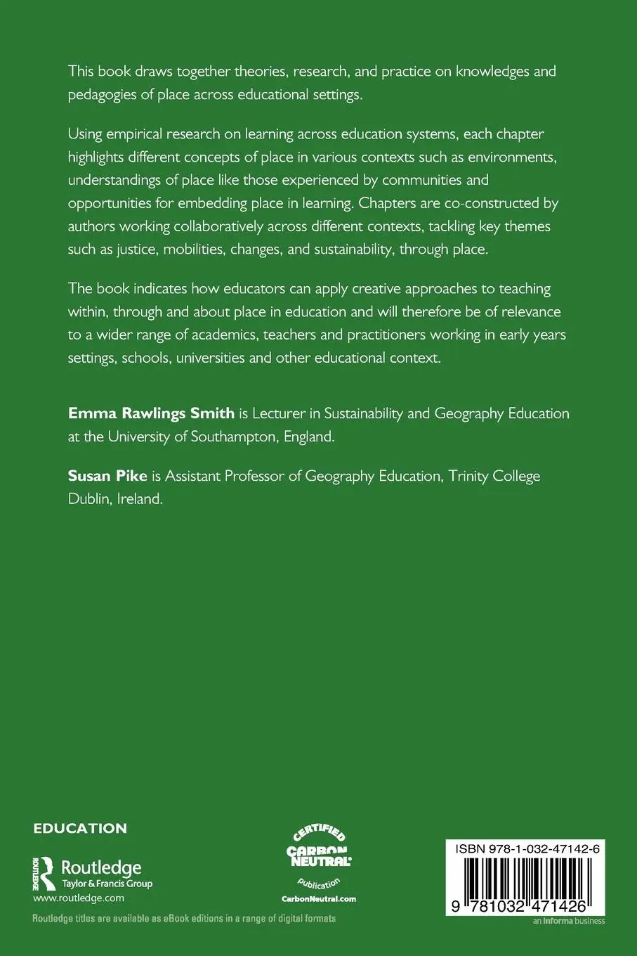 Rückseite: 9781032471426 | Encountering Ideas of Place in Education | Emma Rawlings Smith (u. a.)