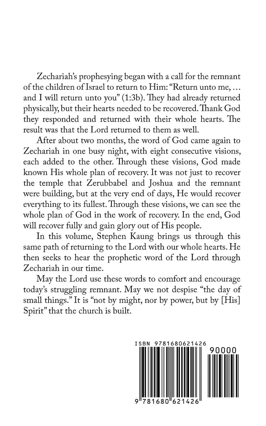 Rückseite: 9781680621426 | Zechariah | Stephen Kaung | Taschenbuch | Kartoniert / Broschiert