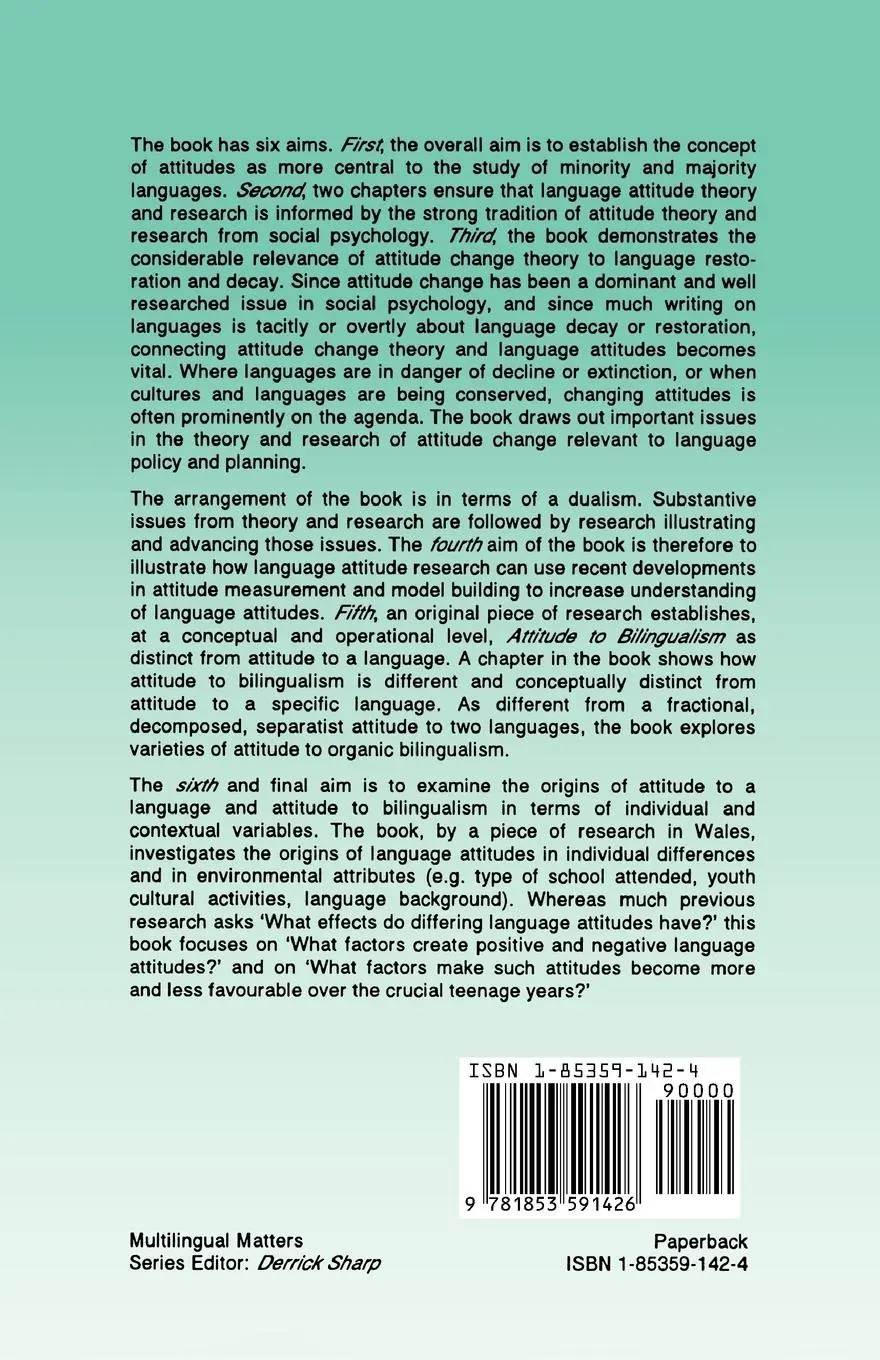 Rückseite: 9781853591426 | Attitudes and Languages | Colin Baker | Taschenbuch | Englisch | 2001