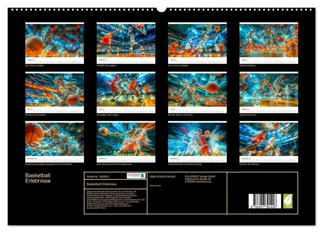 Bild: 9783457391426 | Basketball Erlebnisse (hochwertiger Premium Wandkalender 2026 DIN...