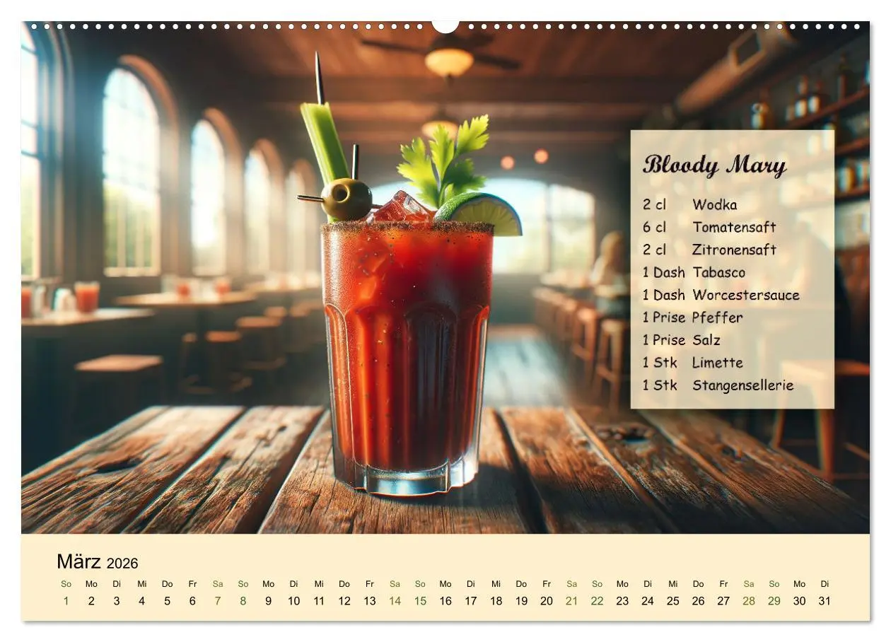 Bild: 9783457461426 | Cocktail-Klassiker (hochwertiger Premium Wandkalender 2026 DIN A2...