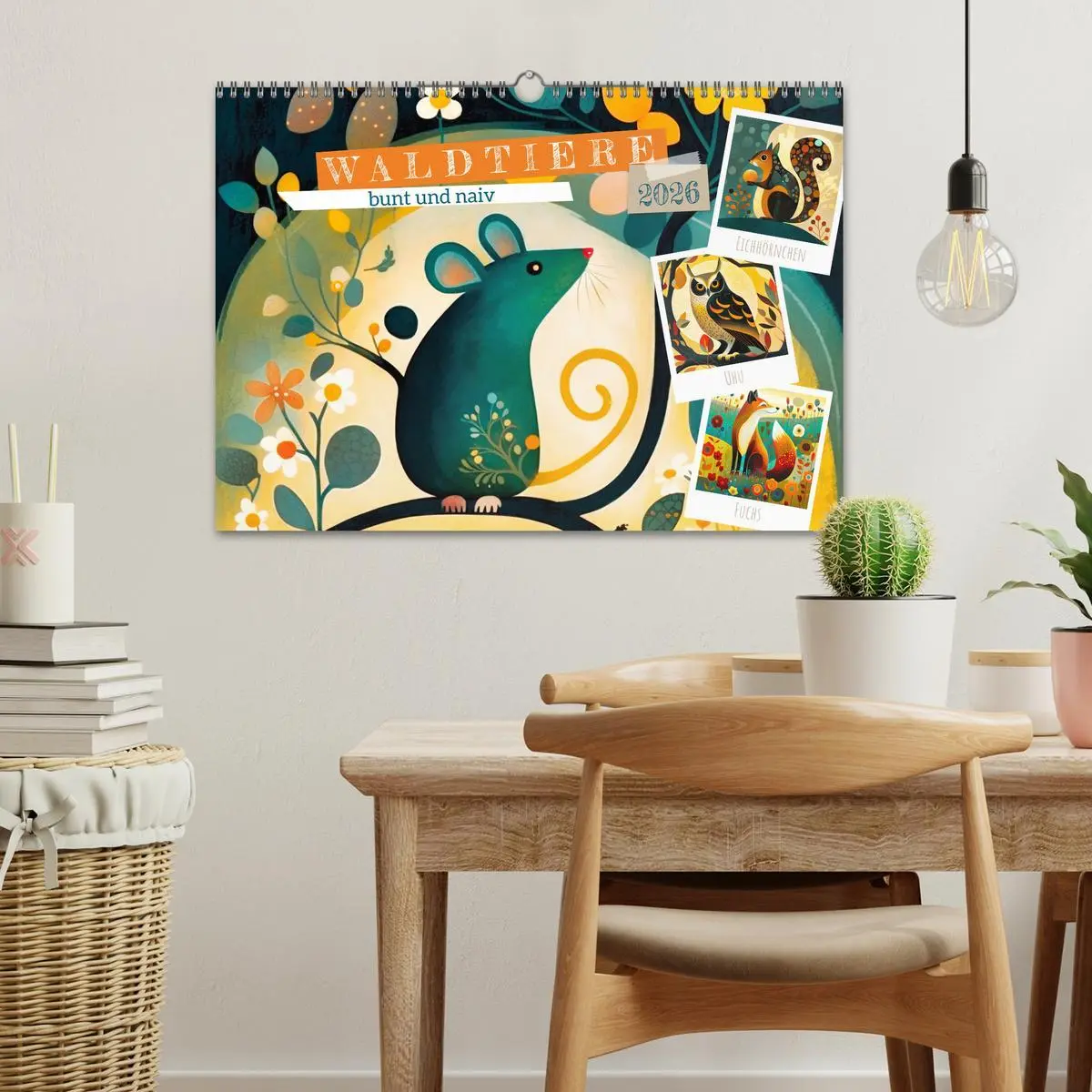 Bild: 9783457531426 | Waldtiere, bunt und naiv (Wandkalender 2026 DIN A3 quer), CALVENDO...