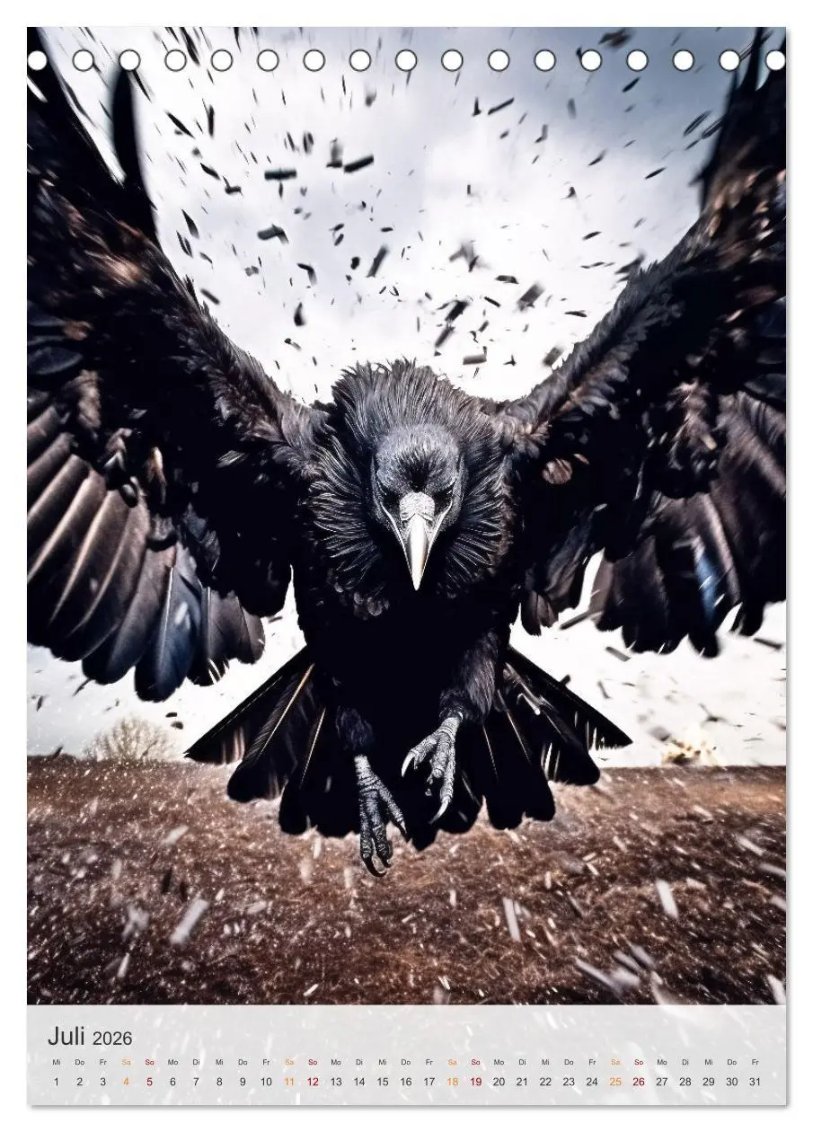 Bild: 9783516311426 | Mystische Raben (Tischkalender 2026 DIN A5 hoch), CALVENDO...
