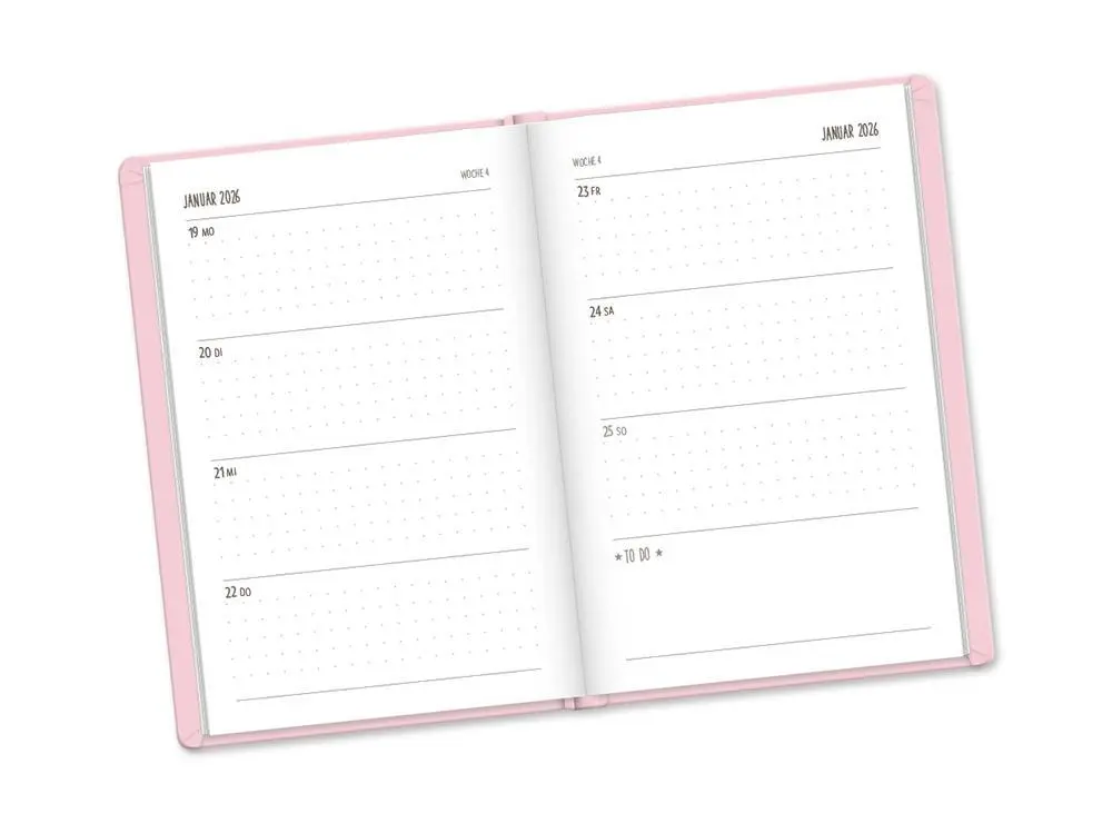 Bild: 9783986361426 | Terminplaner Lederlook 2026 Rosa | Terminplaner Lederlook A6 | Buch