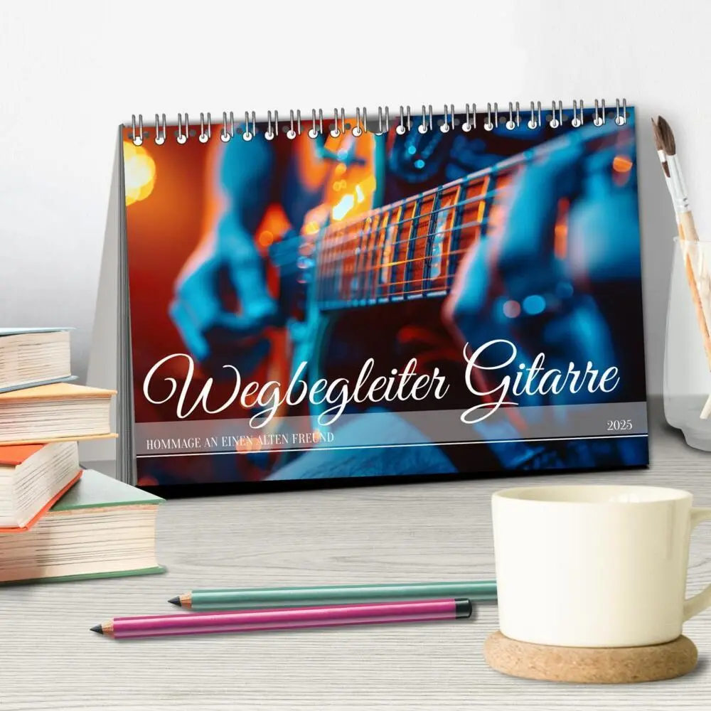 Bild: 9783457141526 | Wegbegleiter Gitarre (Tischkalender 2025 DIN A5 quer), CALVENDO...