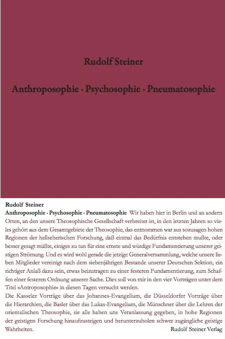 Cover: 9783727411526 | Anthroposophie - Psychosophie - Pneumatosophie | Rudolf Steiner | Buch