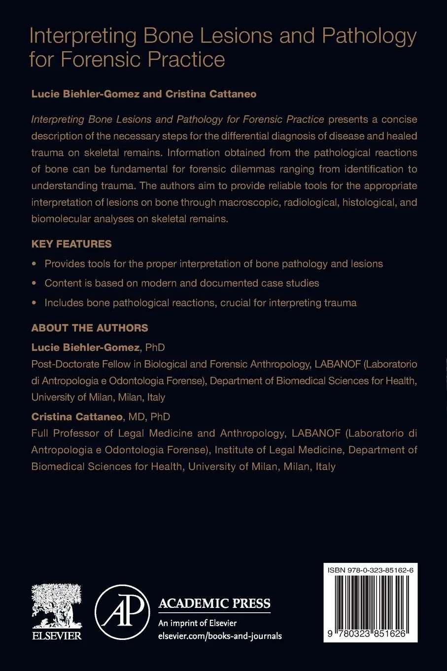 Rückseite: 9780323851626 | Interpreting Bone Lesions and Pathology for Forensic Practice | Buch