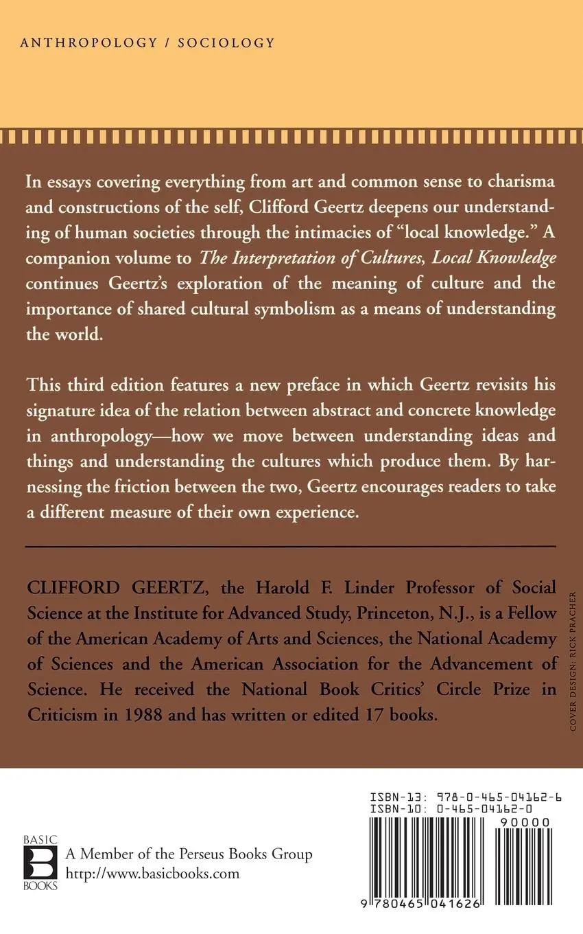Rückseite: 9780465041626 | Local Knowledge | Further Essays in Interpretive Anthropology | Geertz