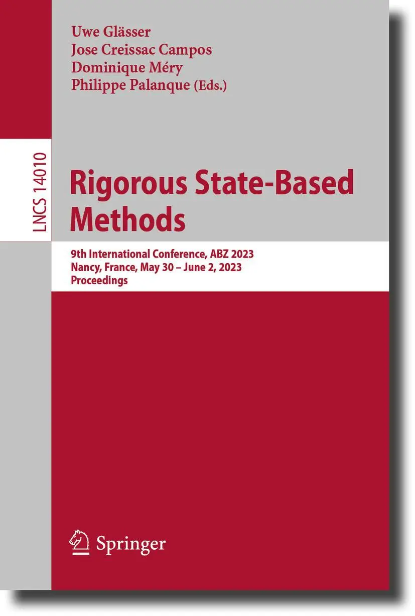 Cover: 9783031331626 | Rigorous State-Based Methods | Uwe Glässer (u. a.) | Taschenbuch