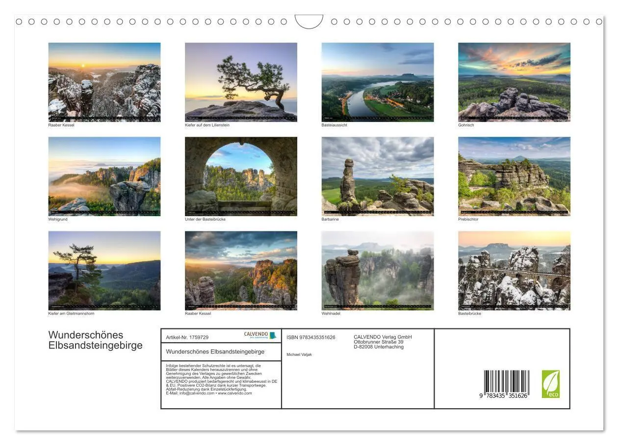 Bild: 9783435351626 | Wunderschönes Elbsandsteingebirge (Wandkalender 2025 DIN A3 quer),...
