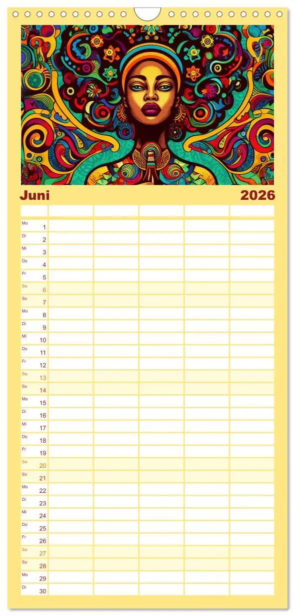Bild: 9783516601626 | Familienplaner 2026 - Psychodelic Art mit 5 Spalten (Wandkalender,...
