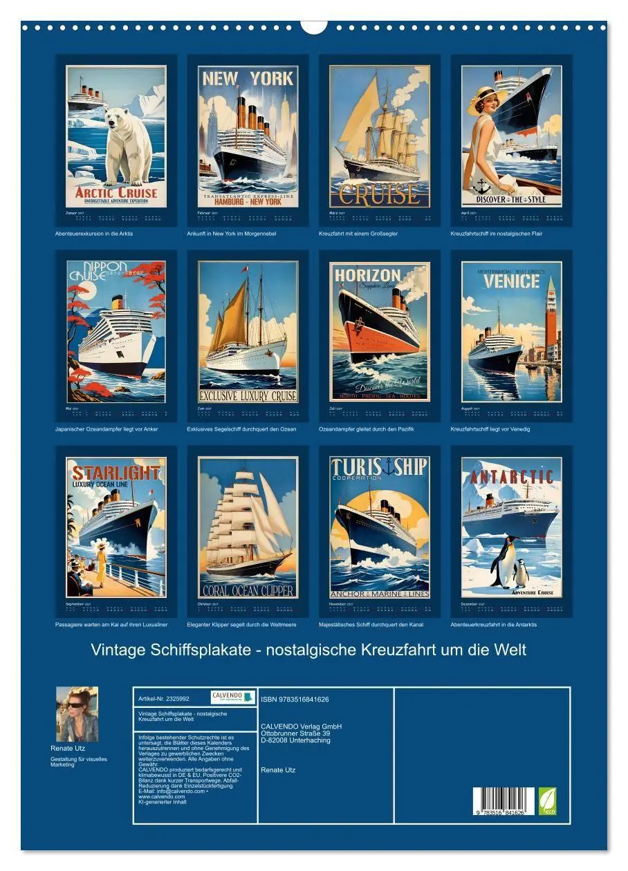 Bild: 9783516841626 | Vintage Schiffsplakate - nostalgische Kreuzfahrt um die Welt...