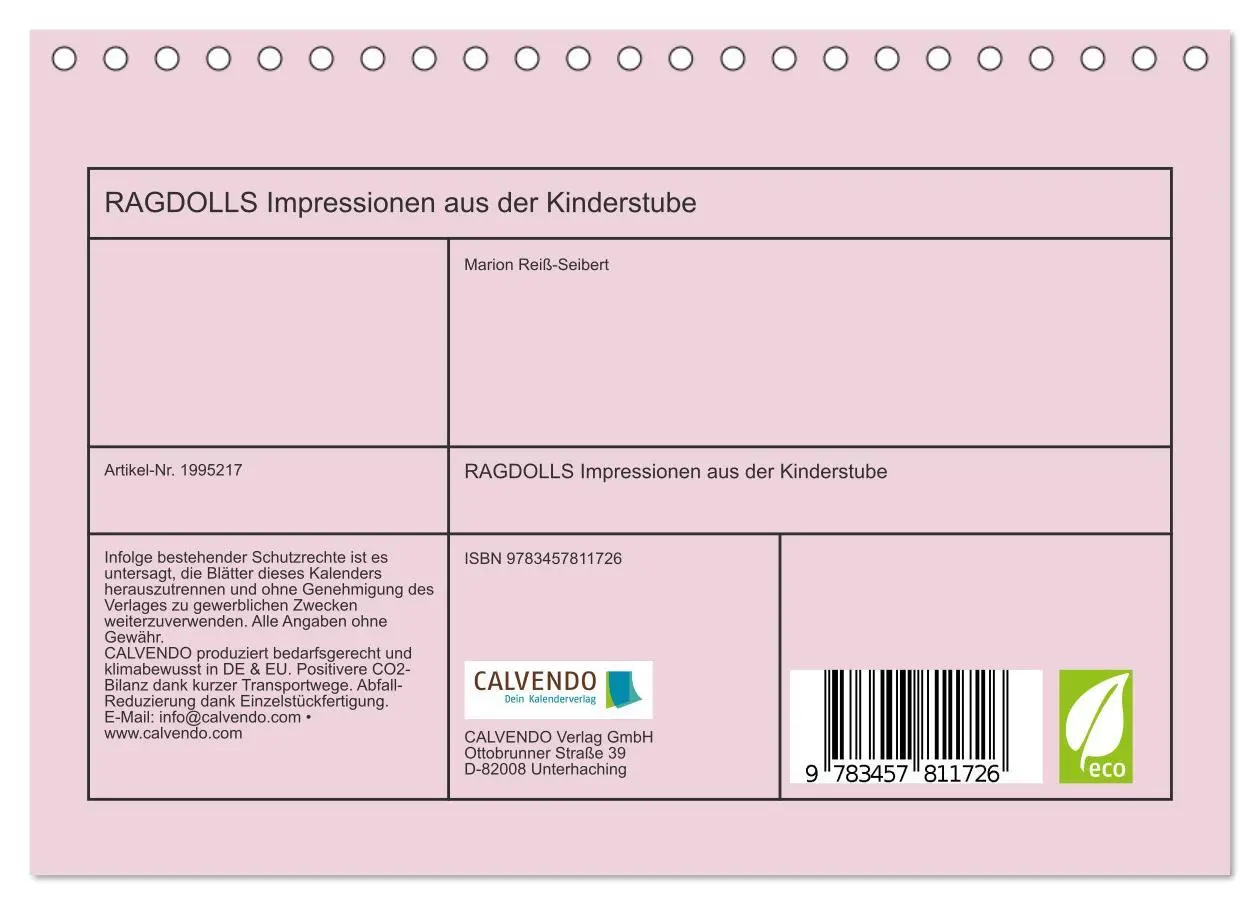 Bild: 9783457811726 | RAGDOLLS Impressionen aus der Kinderstube (Tischkalender 2026 DIN...