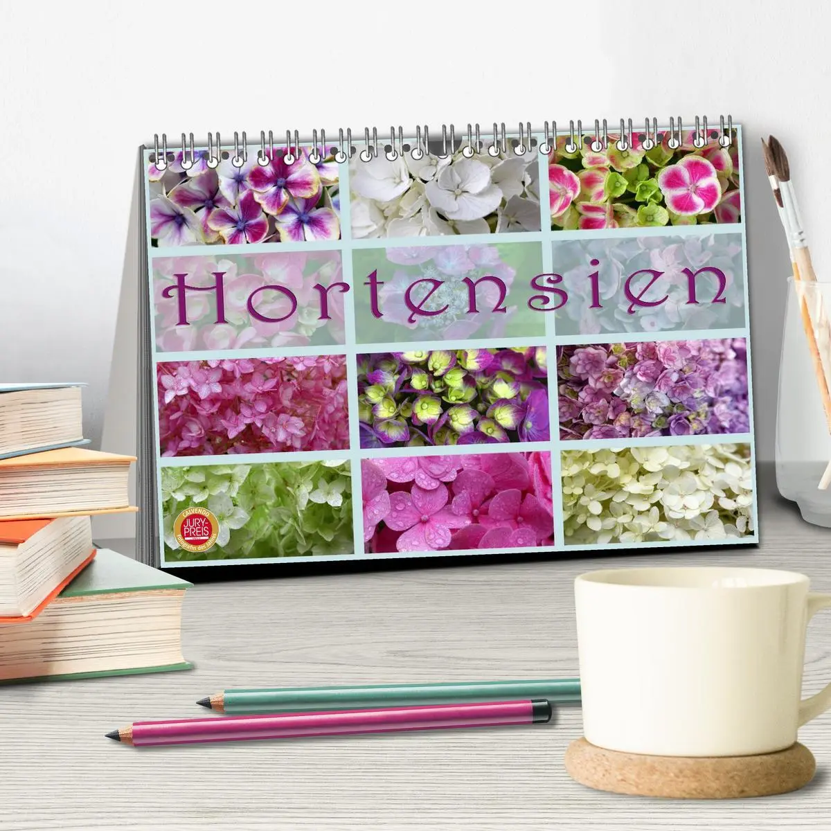 Bild: 9783516141726 | Hortensien / Geburtstagskalender (Tischkalender 2026 DIN A5 quer),...