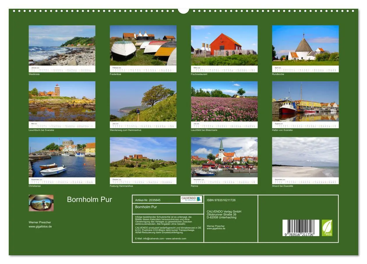 Bild: 9783516211726 | Bornholm Pur (hochwertiger Premium Wandkalender 2026 DIN A2 quer),...