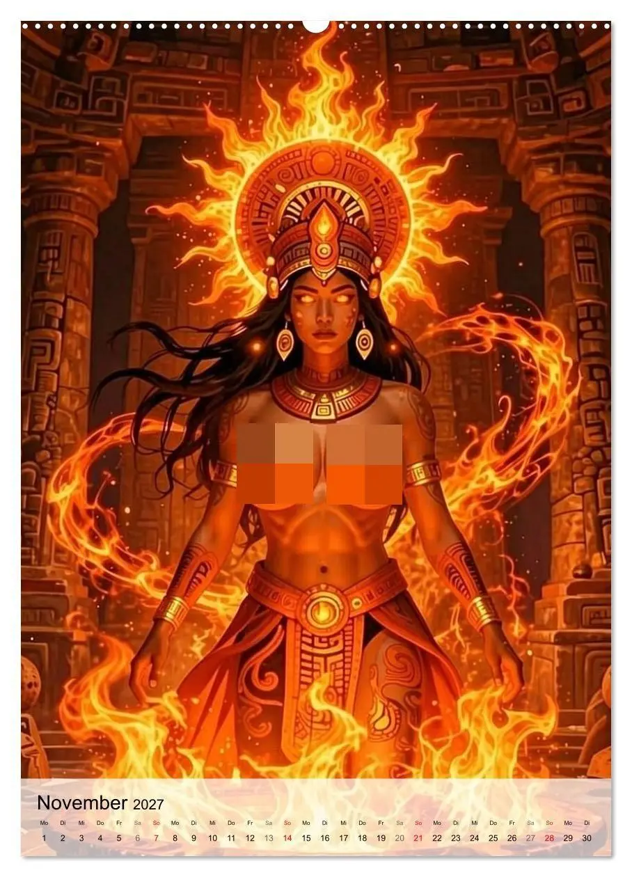 Bild: 9783594121726 | Göttinnen des Aztekenreichs (Wandkalender 2027 DIN A2 hoch),...