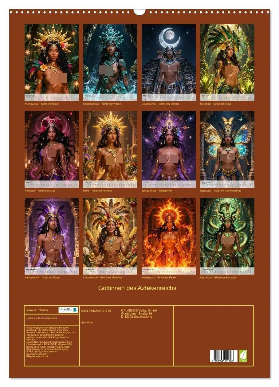 Bild: 9783594121726 | Göttinnen des Aztekenreichs (Wandkalender 2027 DIN A2 hoch),...