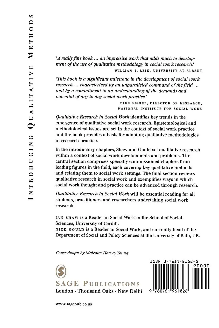 Rückseite: 9780761961826 | Qualitative Research in Social Work | Ian Shaw (u. a.) | Taschenbuch