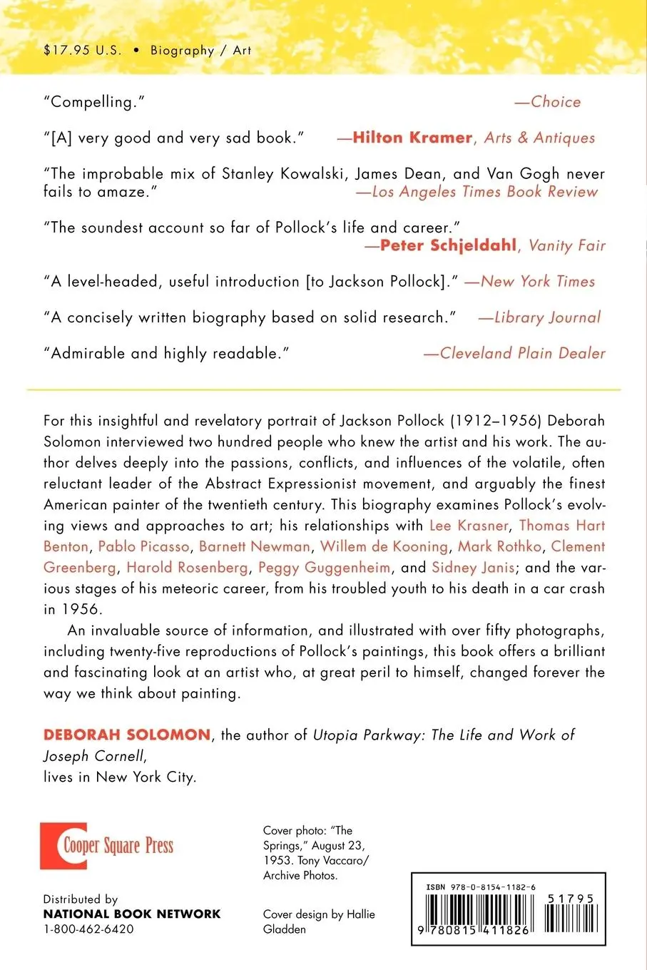 Rückseite: 9780815411826 | Jackson Pollock | A Biography | Deborah Solomon | Taschenbuch | 2001