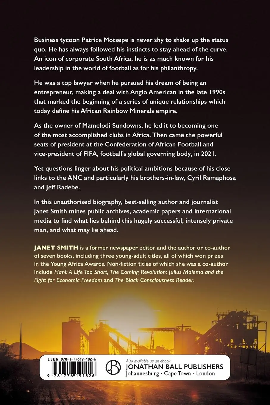 Rückseite: 9781776191826 | PATRICE MOTSEPE | An Appetite for Disruption | Janet Smith | Buch