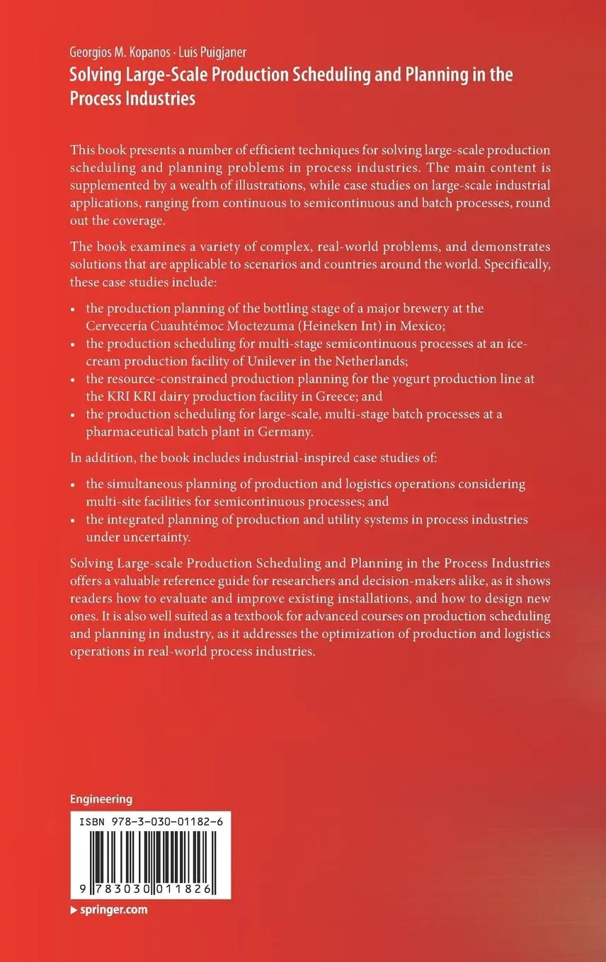 Rückseite: 9783030011826 | Solving Large-Scale Production Scheduling and Planning in the...
