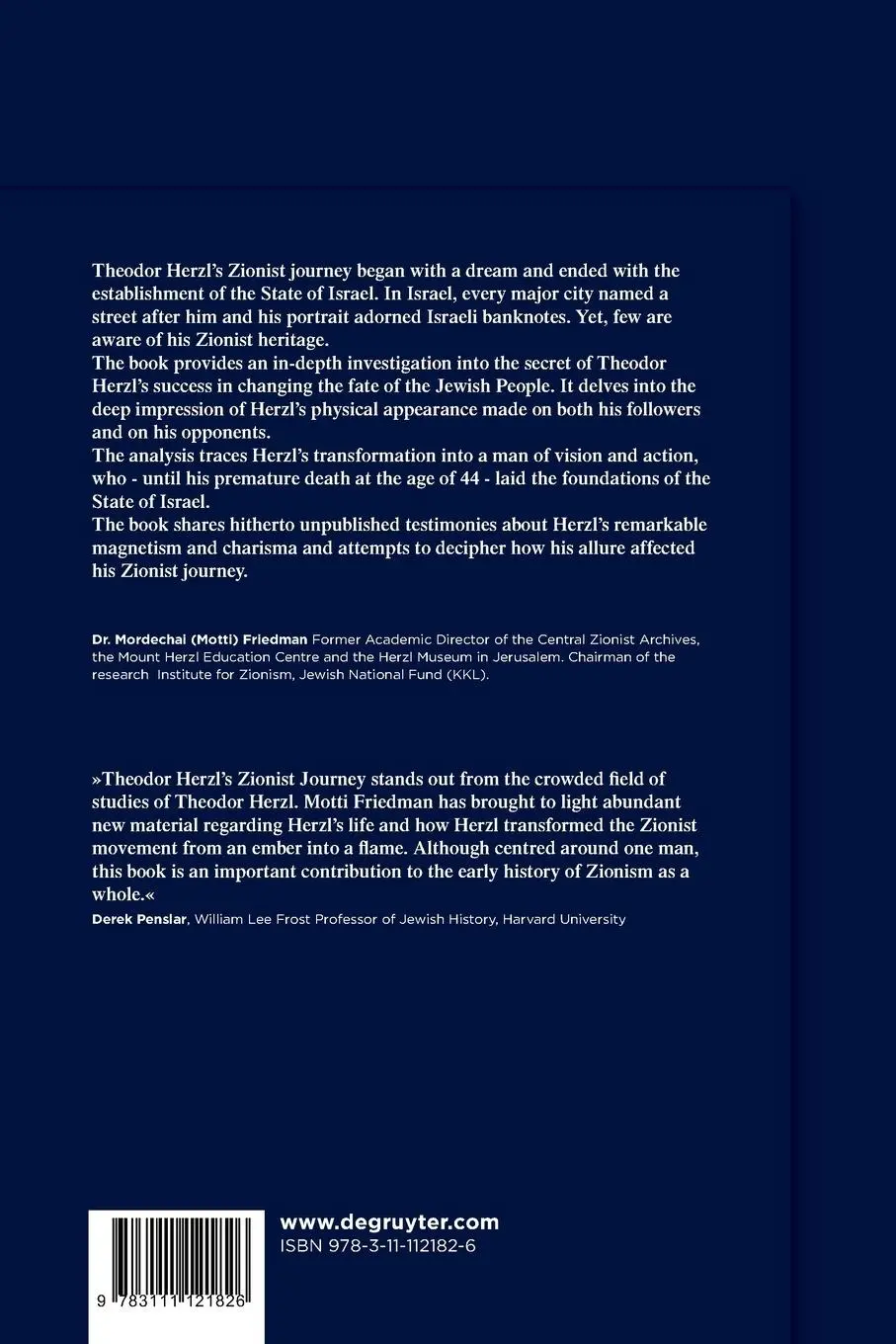 Rückseite: 9783111121826 | Theodor Herzl's Zionist Journey - Exodus and Return | Friedman | Buch