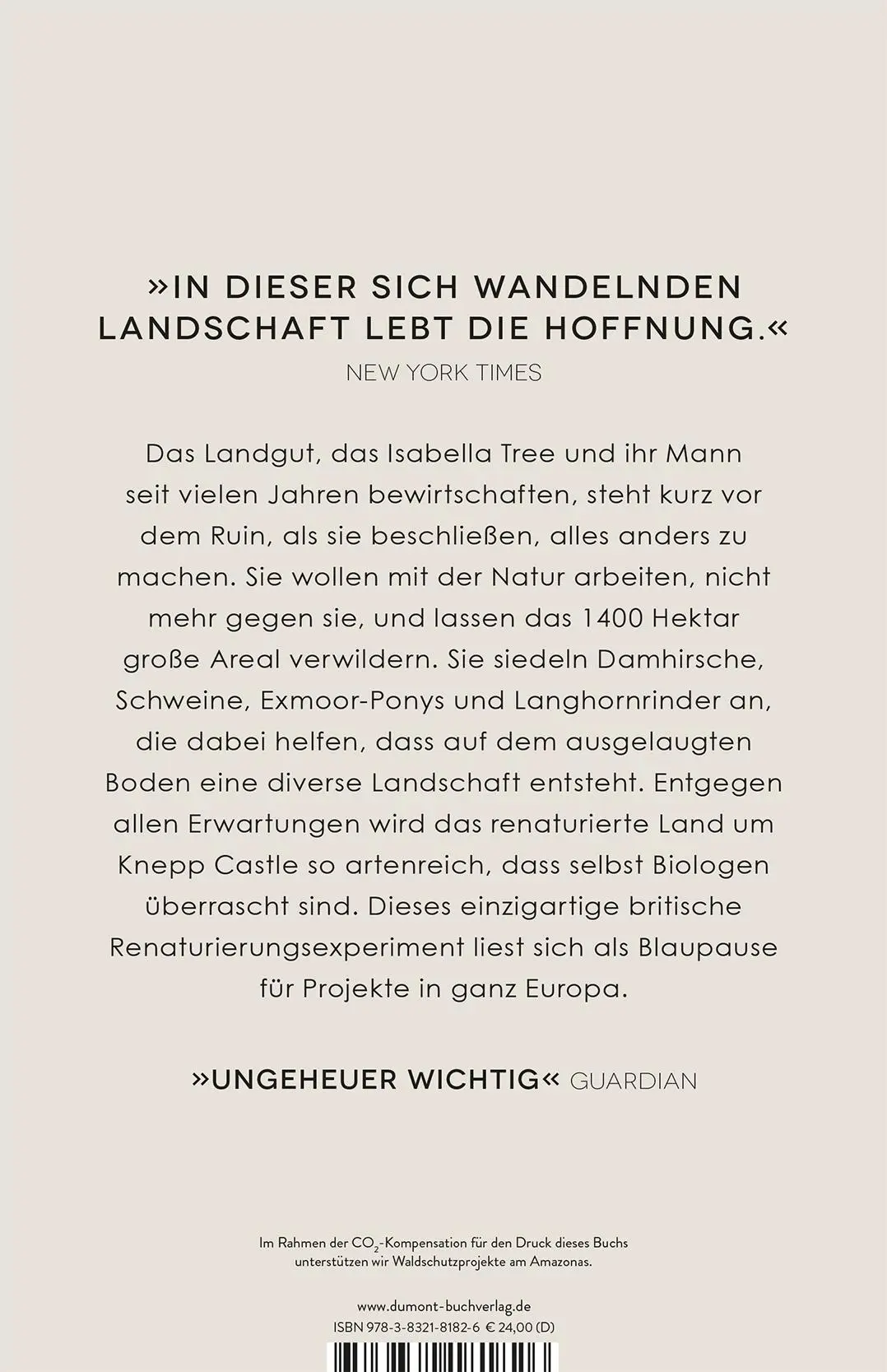 Rückseite: 9783832181826 | Wildes Land | Die Rückkehr der Natur auf unser Landgut | Isabella Tree