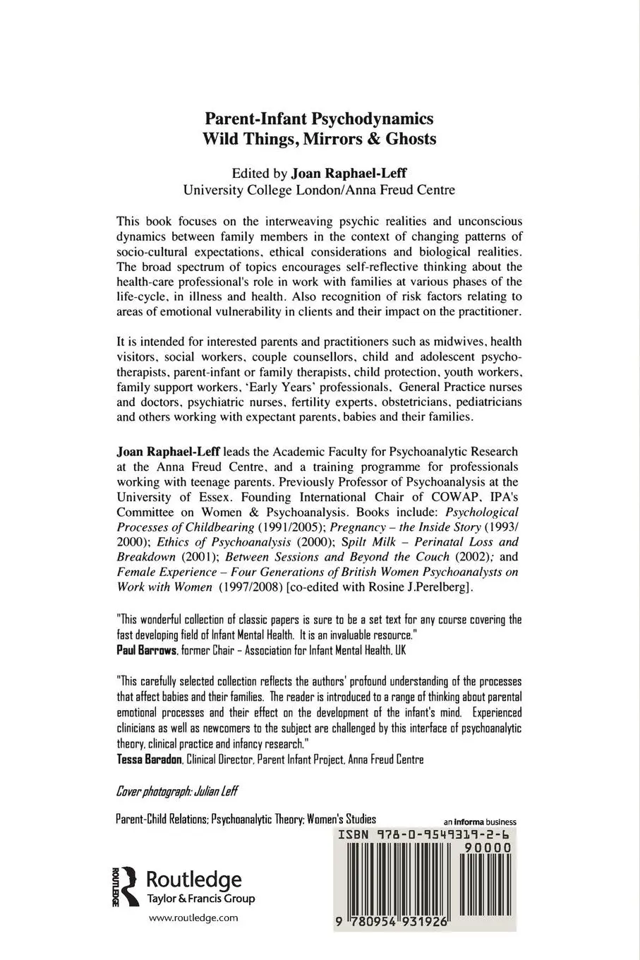 Rückseite: 9780954931926 | Parent-Infant Psychodynamics | Wild Things, Mirrors and Ghosts | Buch