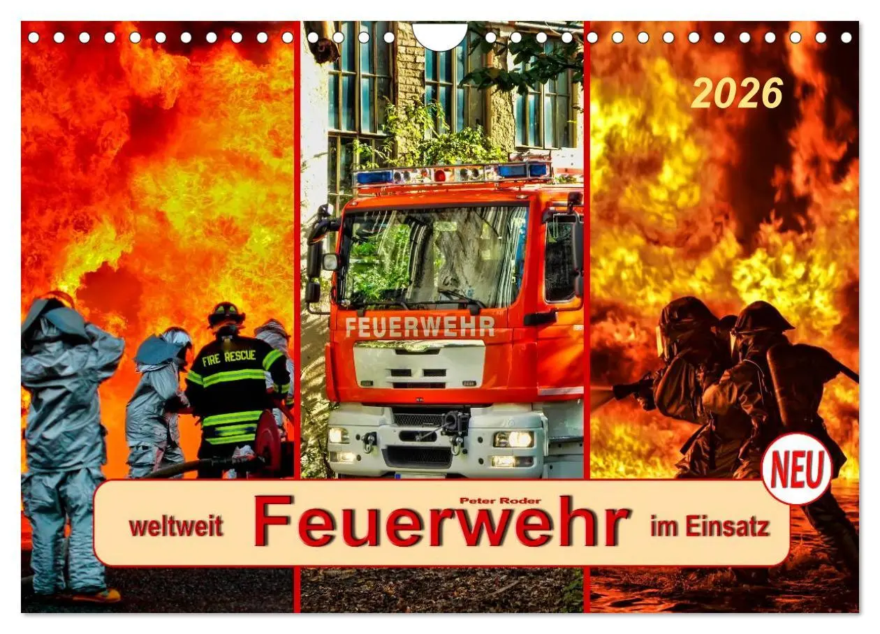 Cover: 9783457961926 | Feuerwehr - weltweit im Einsatz (Wandkalender 2026 DIN A4 quer),...