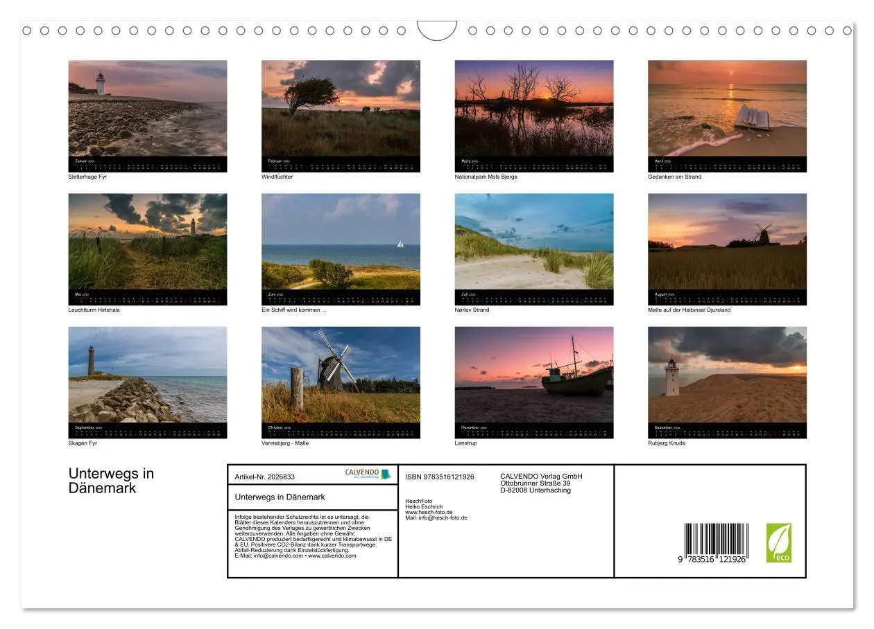 Bild: 9783516121926 | Unterwegs in Dänemark (Wandkalender 2026 DIN A3 quer), CALVENDO...
