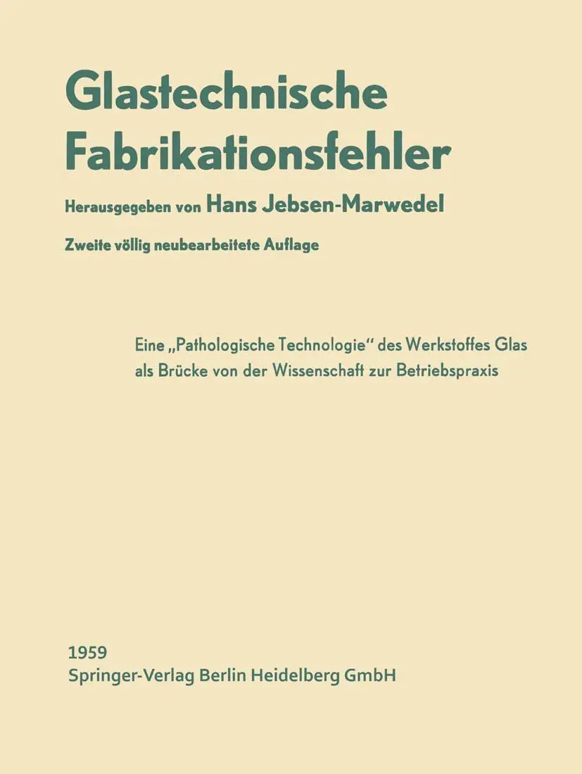 Cover: 9783662271926 | Glastechnische Fabrikationsfehler | K. Dinger (u. a.) | Taschenbuch