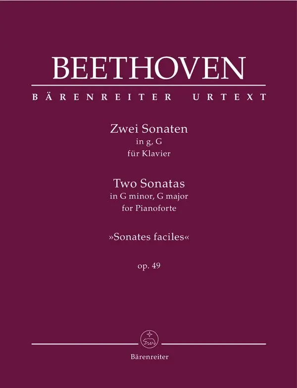 Cover: 9790006561926 | Two Sonatas In G minor, G major op. 49 | Bärenreiter Urtext | Partitur