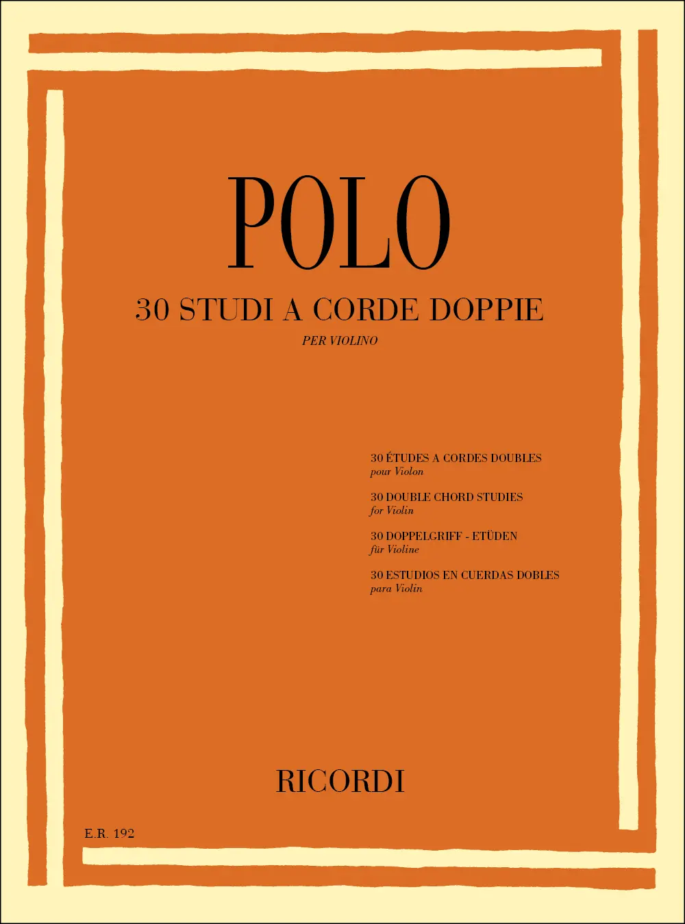 Cover: 9790041801926 | 30 Studi a corde doppie | Per Violino, 1e alla 3e posizione | Polo