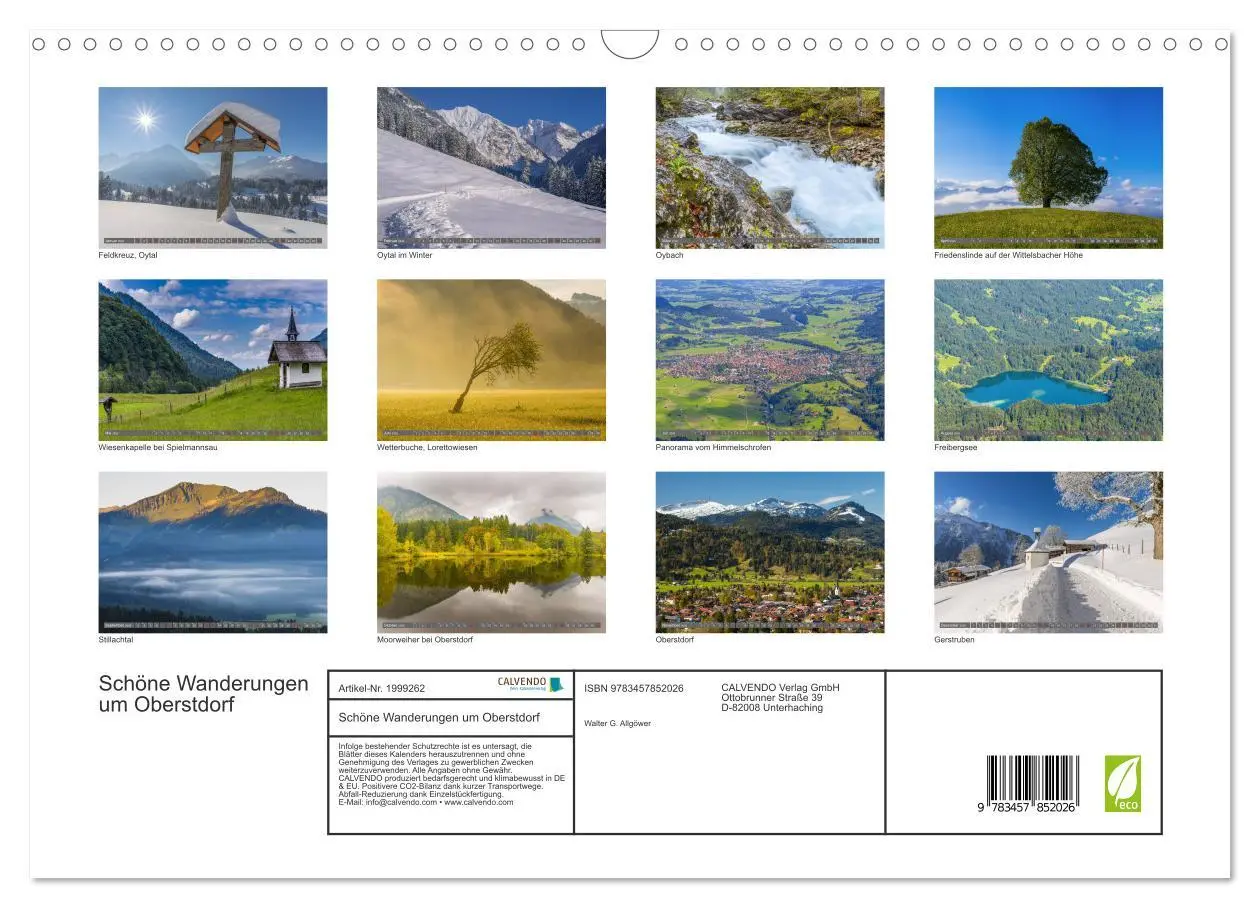 Bild: 9783457852026 | Schöne Wanderungen um Oberstdorf (Wandkalender 2026 DIN A3 quer),...