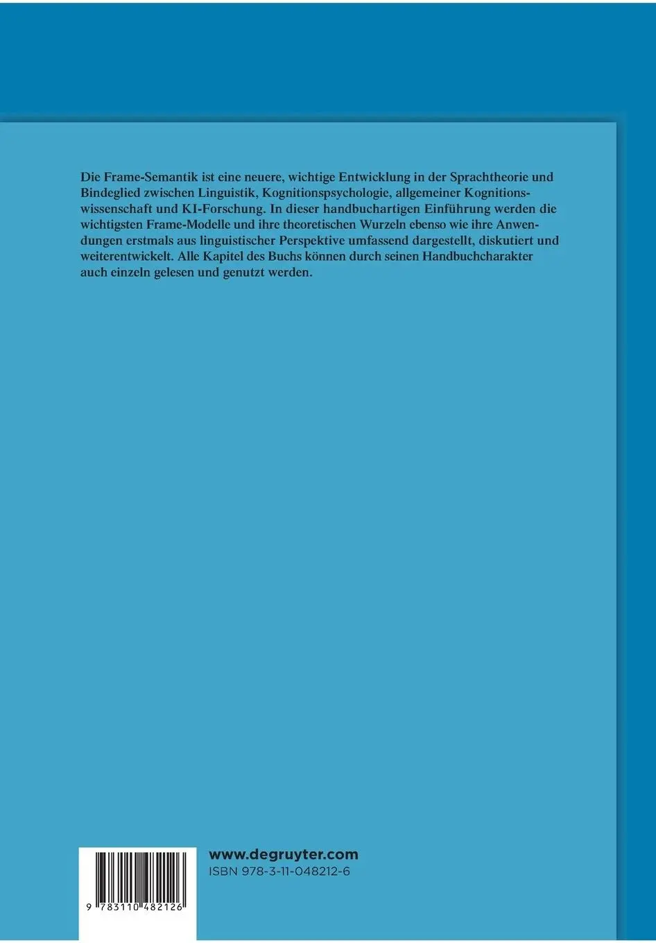 Rückseite: 9783110482126 | Frame-Semantik | Ein Kompendium | Dietrich Busse | Taschenbuch | 2016