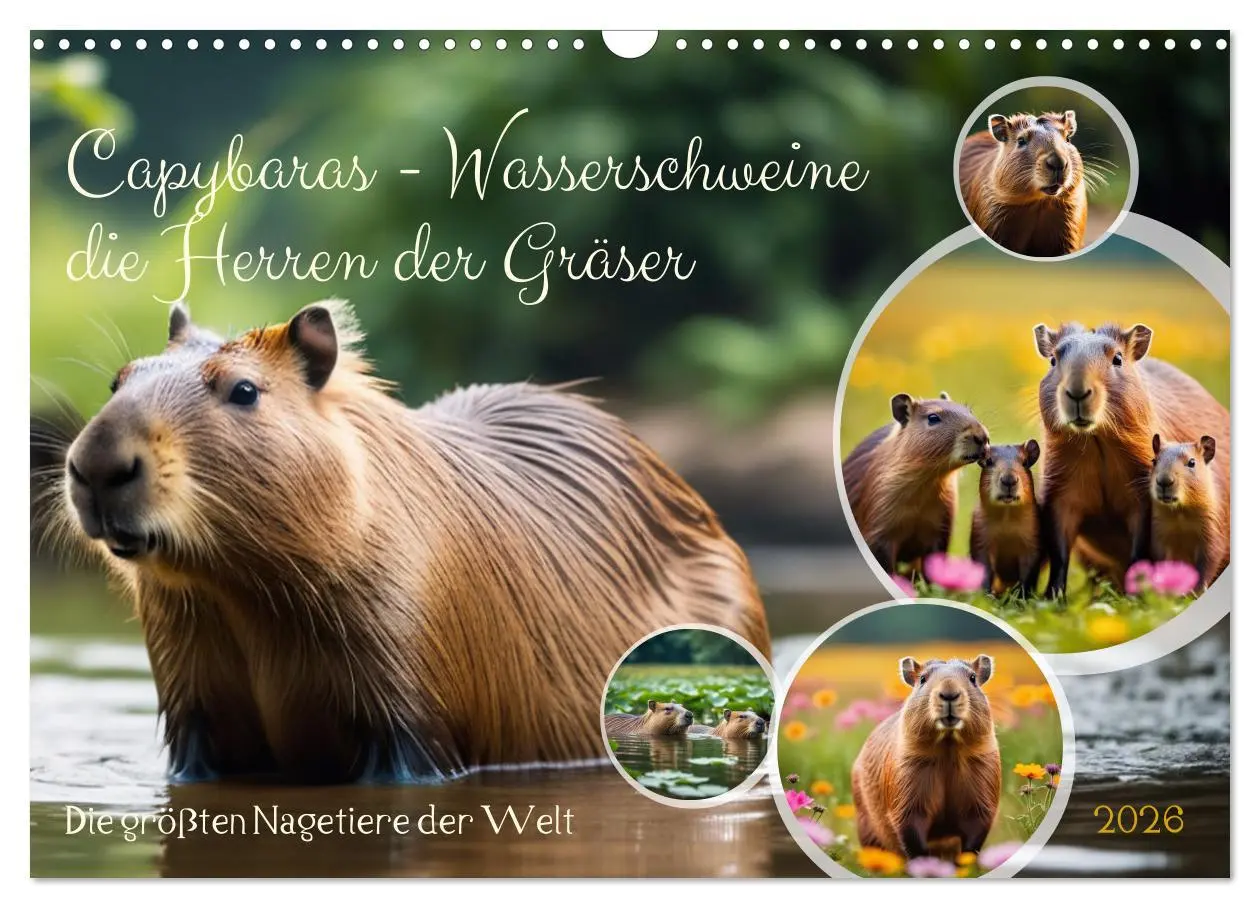 Cover: 9783457392126 | Capybaras - Wasserschweine die Herren der Gräser (Wandkalender 2026...