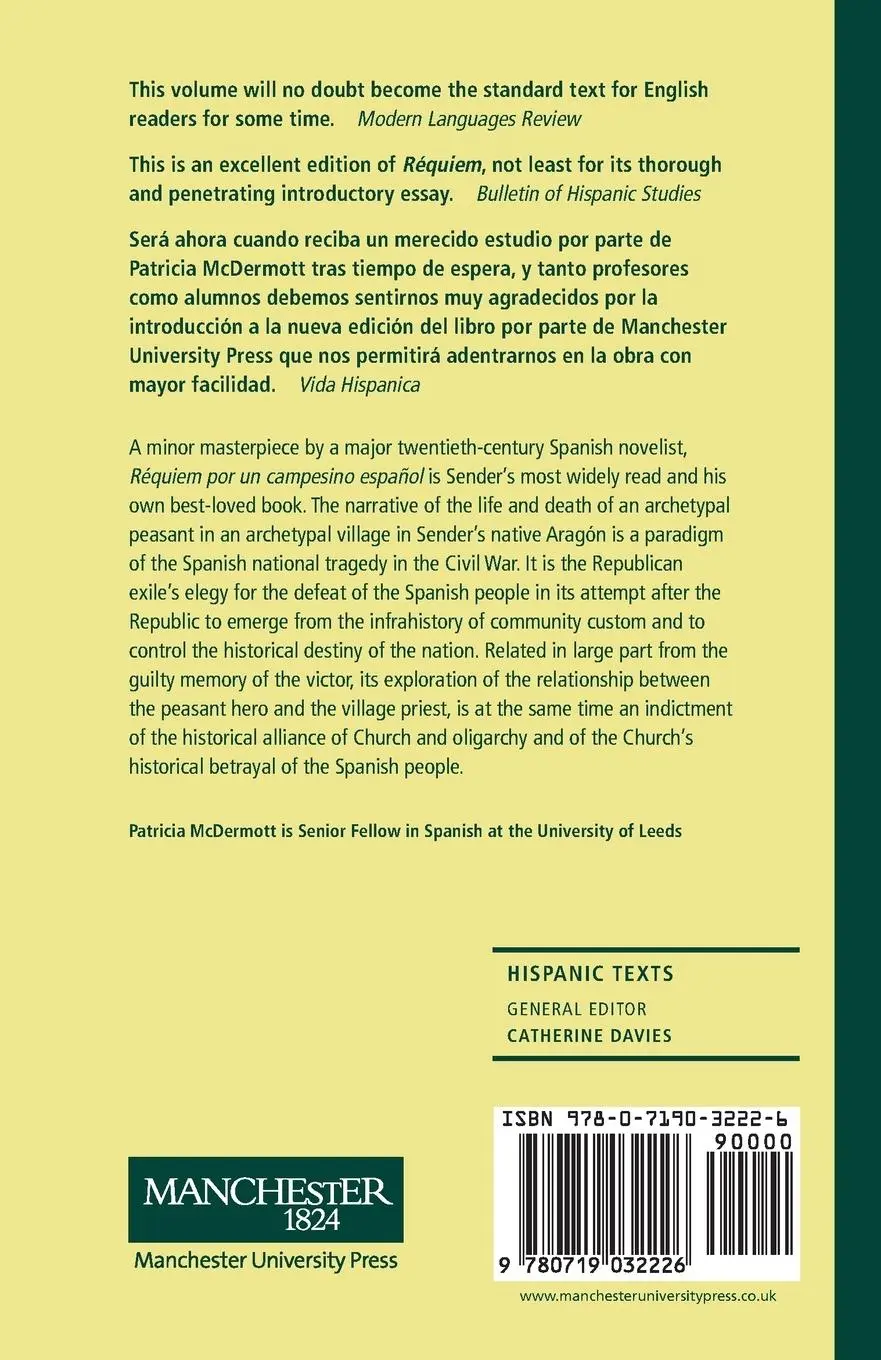 Rückseite: 9780719032226 | Réquiem por un Campesino Español | Ramon J. Sender | Taschenbuch