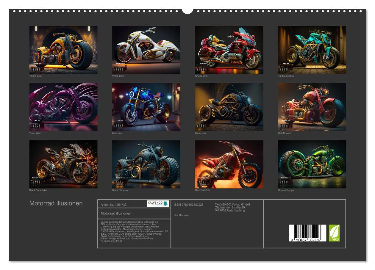 Bild: 9783457382226 | Motorrad illusionen (hochwertiger Premium Wandkalender 2026 DIN A2...