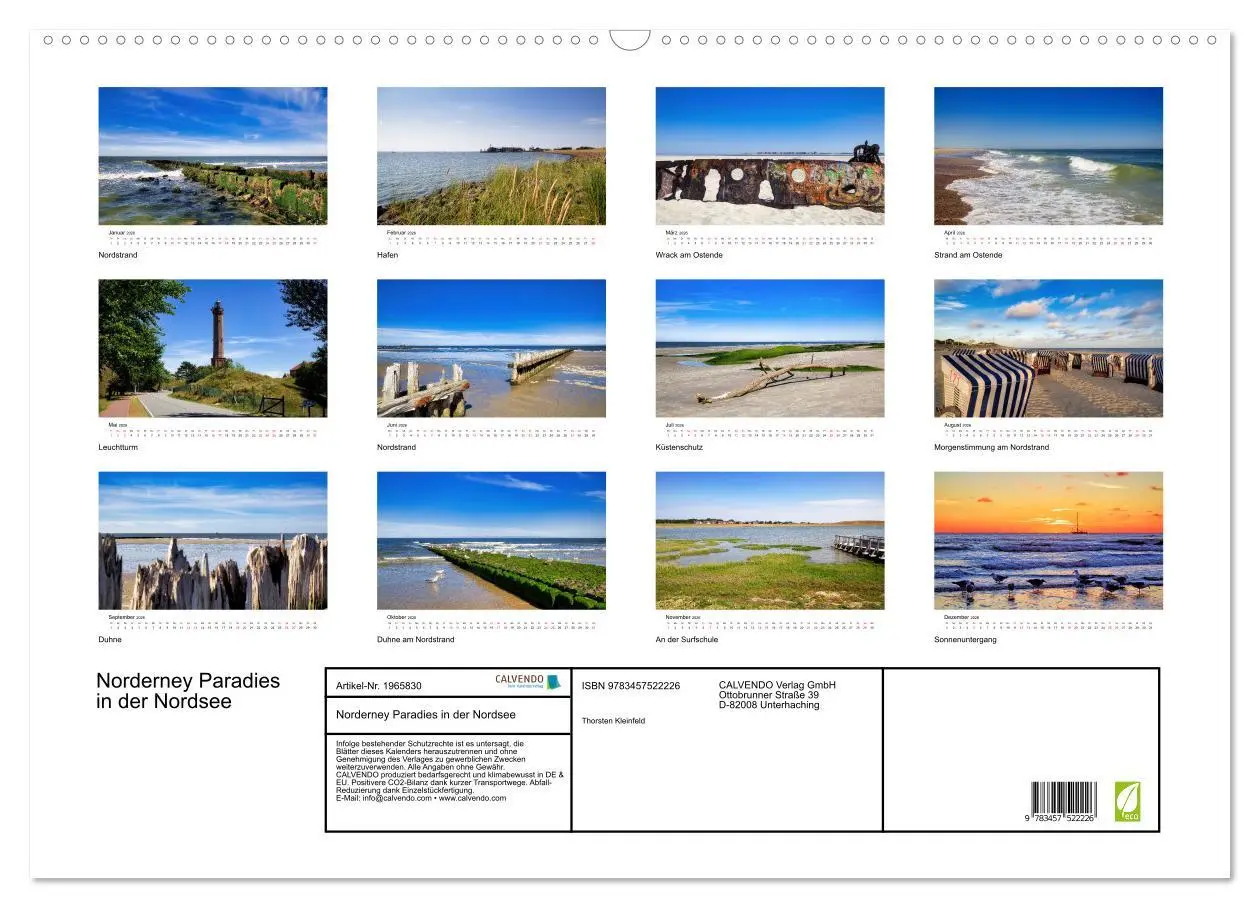 Bild: 9783457522226 | Norderney Paradies in der Nordsee (Wandkalender 2026 DIN A2 quer),...