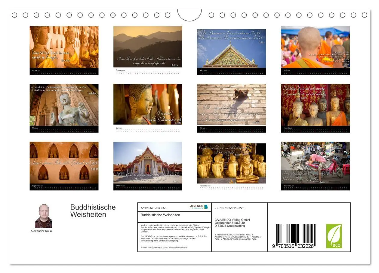 Bild: 9783516232226 | Buddhistische Weisheiten (Wandkalender 2026 DIN A4 quer), CALVENDO...