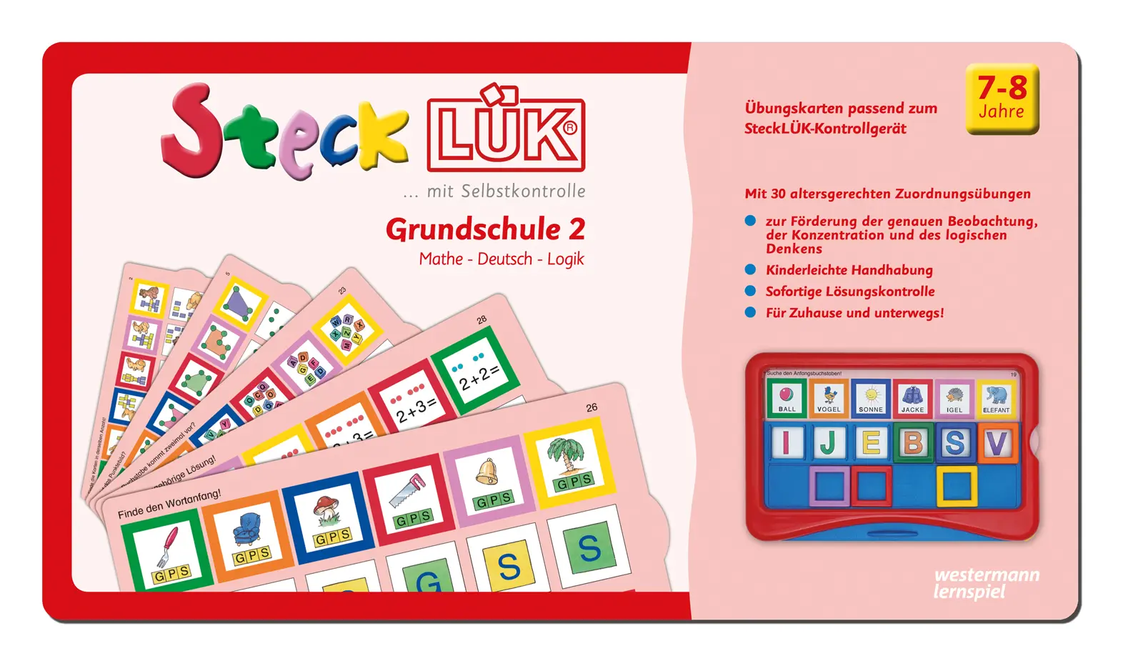 Cover: 9783837782226 | SteckLÜK. Grundschule mix 2 Mathe - Deutsch - Logik: Alter 7 - 8 (rot)